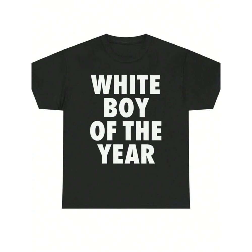 WHITE BOY OF THE YEAR T Shirts Cotton Print Short Sleeve T-shirt Retro Casual Streetwear Vintage Tee Fashion Loose Top UnisexY2K C260228 - view 3