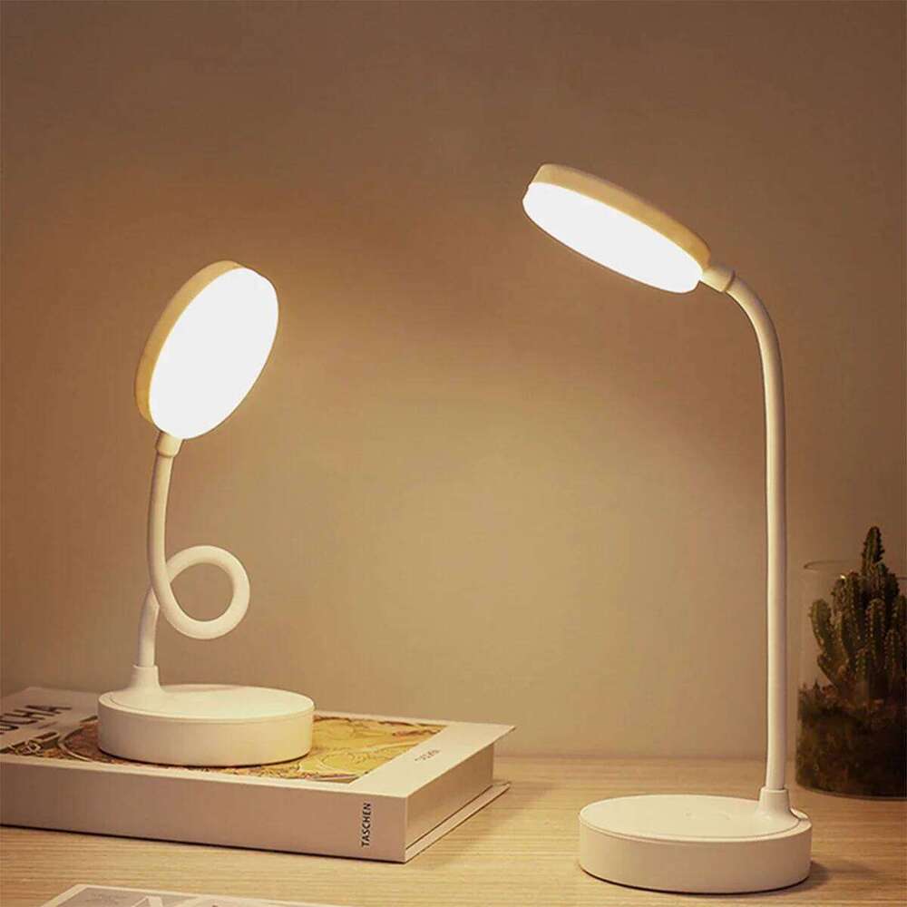 Table USB Plug Rechargeable Desk Bed Reading Book Night LED 3 Modes Dimming Eye Protection Light Bedside Lamp Z260227