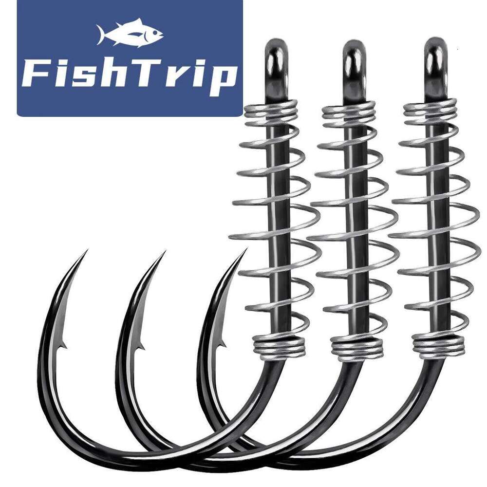 FishTrip Fishing 20-80pcs Baiting Dough Barded Fish Spring Tackle High Carbon Steel Circle Octopus Hook Freshwater Z260228