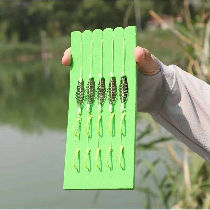 5pcs/set Fluorescent Green High Carbon Steel Hook 8# -13# Strong Sharp Spring Hooks for Saltwater Freshwater Fishing Z260228