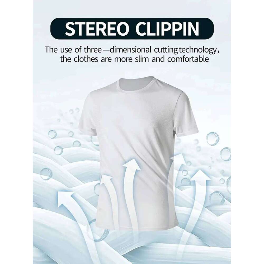 Round Neck T-Shirt 2-Pack White Ultra-Light Men's Quick Drying Breathable Sweat-Absorbent Shirt Suitable for Fitness Gym and Run C260228 - view 4