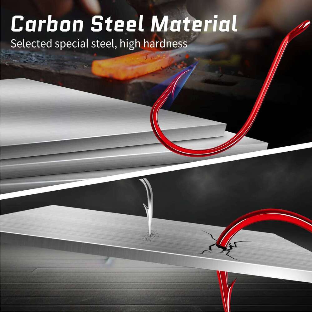 FishTrip Red Octopus Hooks 25-100PCS Circle Offset 2X Strong Live Bait Barbed Carp Hook Saltwater Freshwater Catfish Bass Z260228