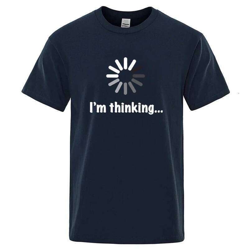 Men's T-shirt High Quality 100% Cotton Funny Im Thinking Printed Casual Loose Streetwear Cool Men T Shirt O-neck Male Tops Tees C260228 - view 3