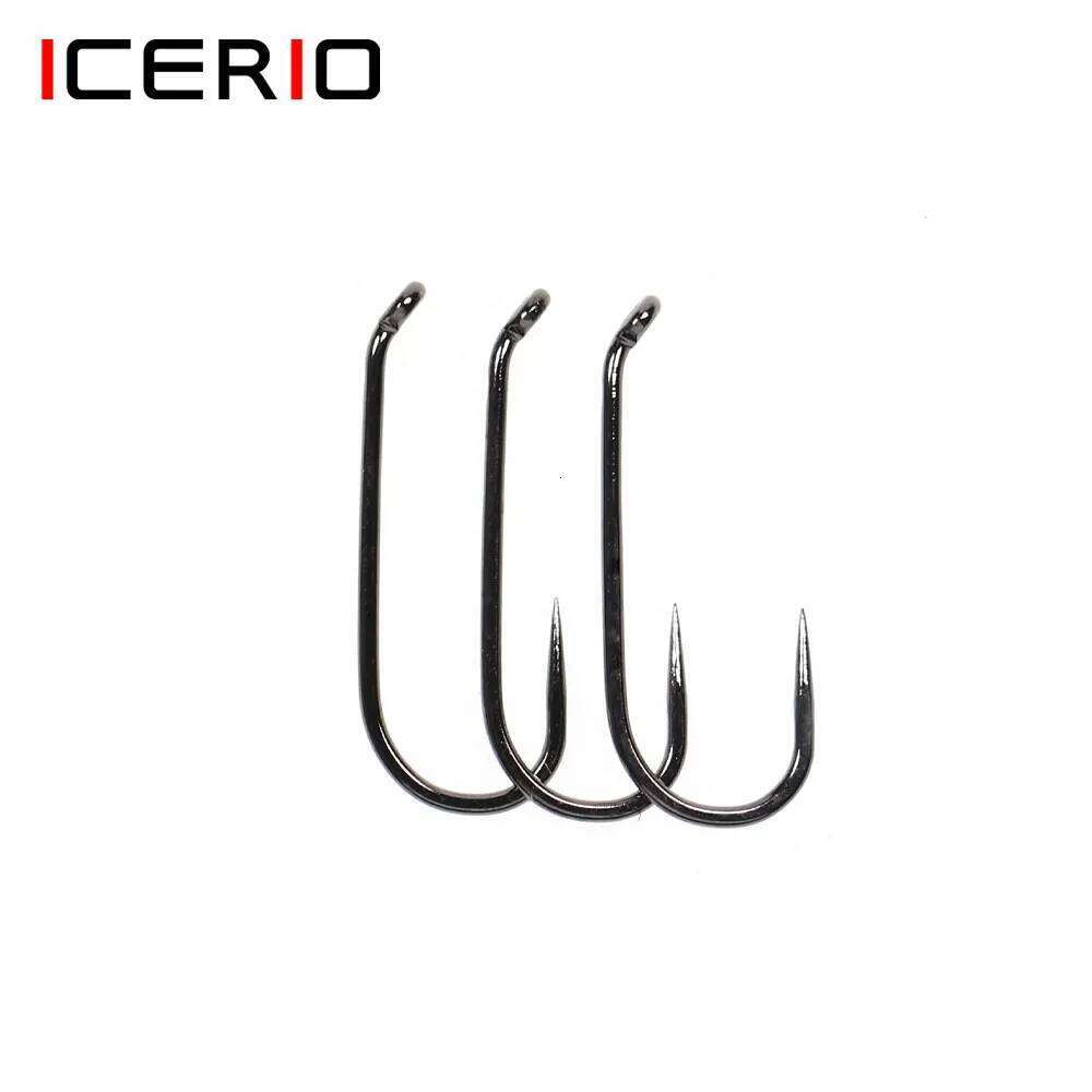 ICERIO 100PCS 200PCS Barbless Hook For Knitting Nymph Dry Wet Fly Tying Fishing Hook#14 #16 #18 Z260228