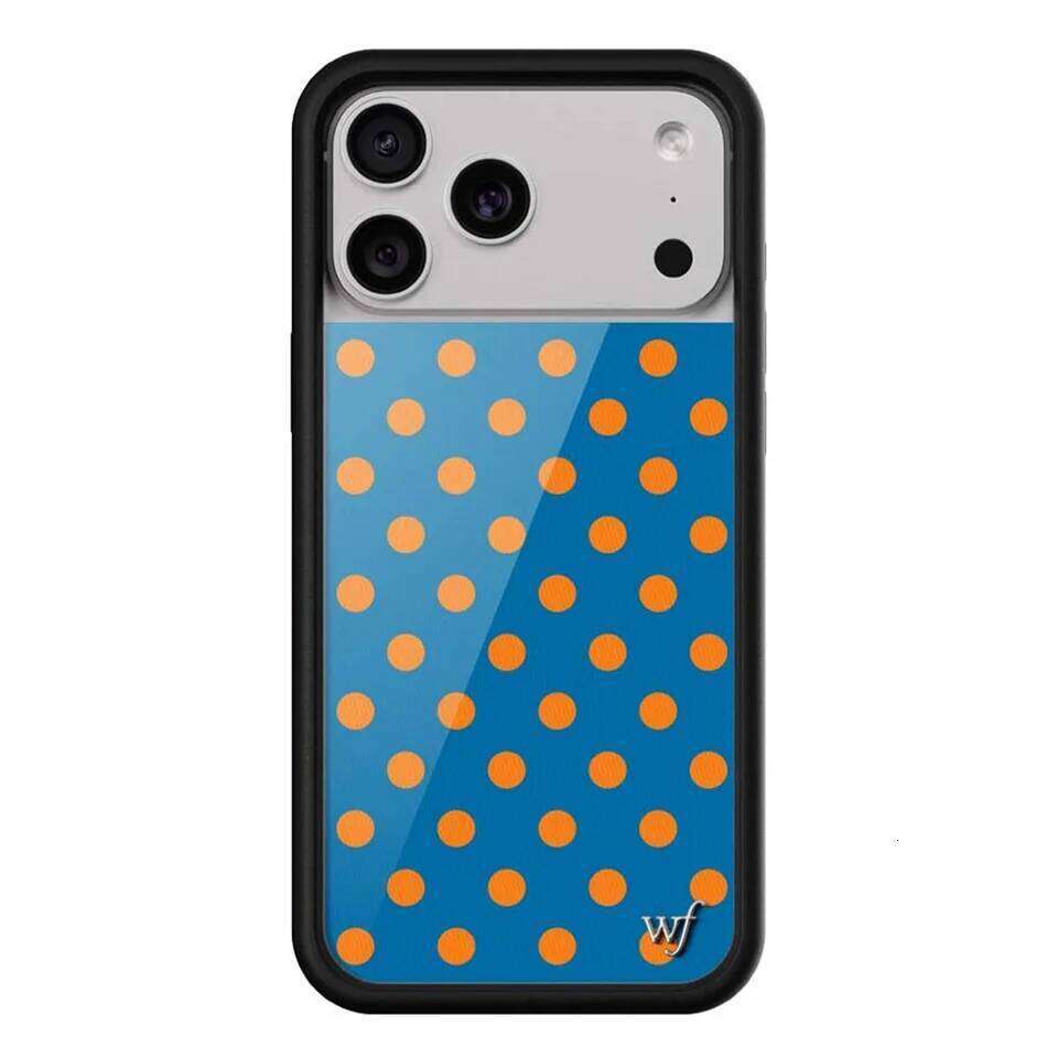 New Wildflower INS Cherry Strawberry Polka Dot Phone Case for 17 14 13 12 Pro Max 16 Plus 15 pro 3D WF Cute Cartoon Cover 26L0228