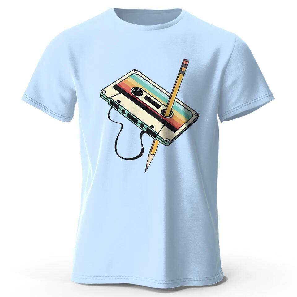 Men's Summer Essential 100% Cotton Printed T-Shirt, Soft & Breathable Round Neck Short Sleeve Tee, Unisex Casual Wear C260228 - view 4