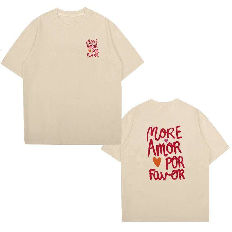 More amor por favor Letter printed short sleeve T-shirts Men Women Casual Crew Neck Simplicity T shirt Summer Fashion Top Unisex C260228 - view 7