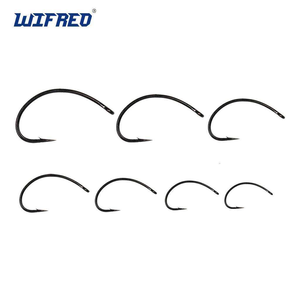Wifreo 50pcs High-Carbon Steel Hooks Klinkhamer Emergers Caddis Pupa Fly Fishing Hook for Cripples Dry Flies with Barb Z260228