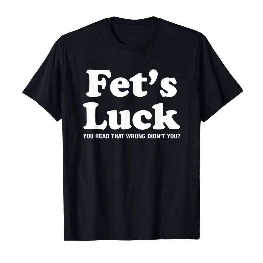 New Men's Spring/summer Fets Luck Letter Pattern Printed Cotton Fashionable Casual Short Sleeved Round Neck T-shirt C260228 - view 3