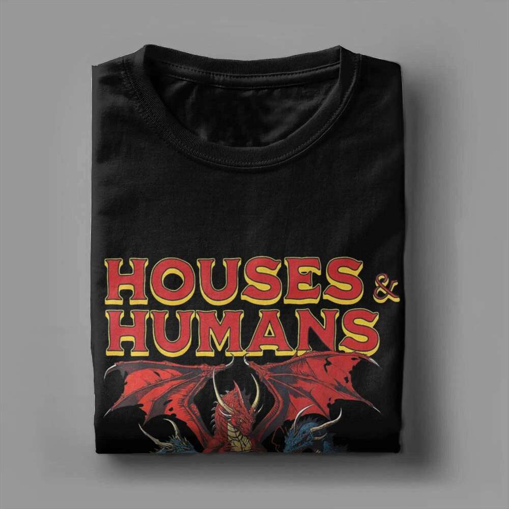 Fashion Houses and Humans Retro 90s T-Shirts Men Pure Cotton T Shirts Dungeon Dragon DnD Short Sleeve Tees Plus Size Clothing C260228 - view 5