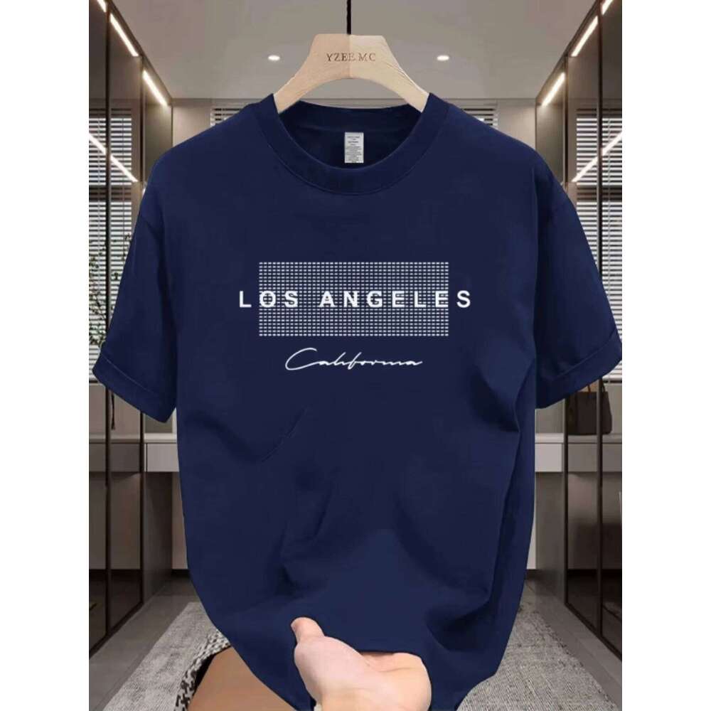 Los Angeles Pattern Printed Men's T-shirts Summer Casual Sports Fashionable High Quality Round Neck Short Sleeved Pullover Tops C260228 - view 3