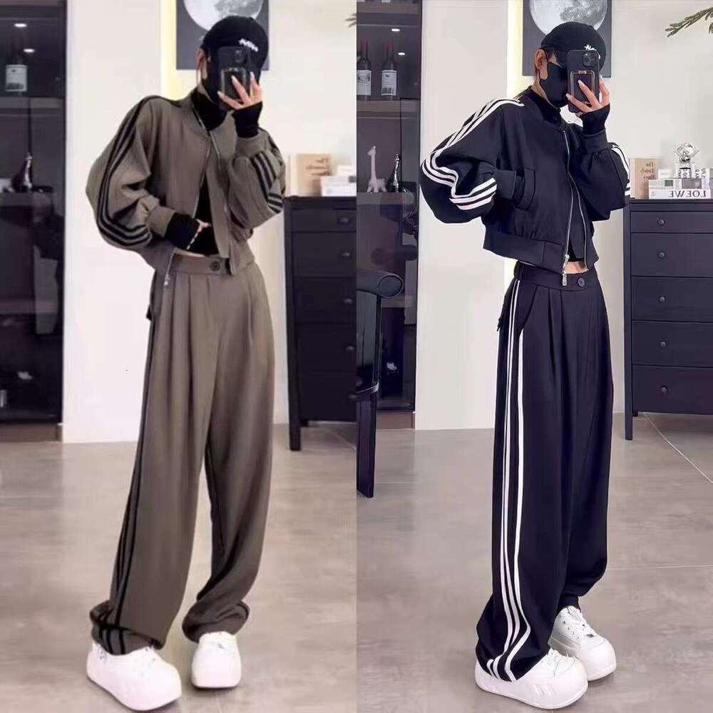 Mardi Hefxessdr Two Piece Korean Fashion Women Wide Leg Pant Sets Autumn Winter New Thicken Long Sleeve Jackets Tracksuit Harajuku Sports Suit women&#