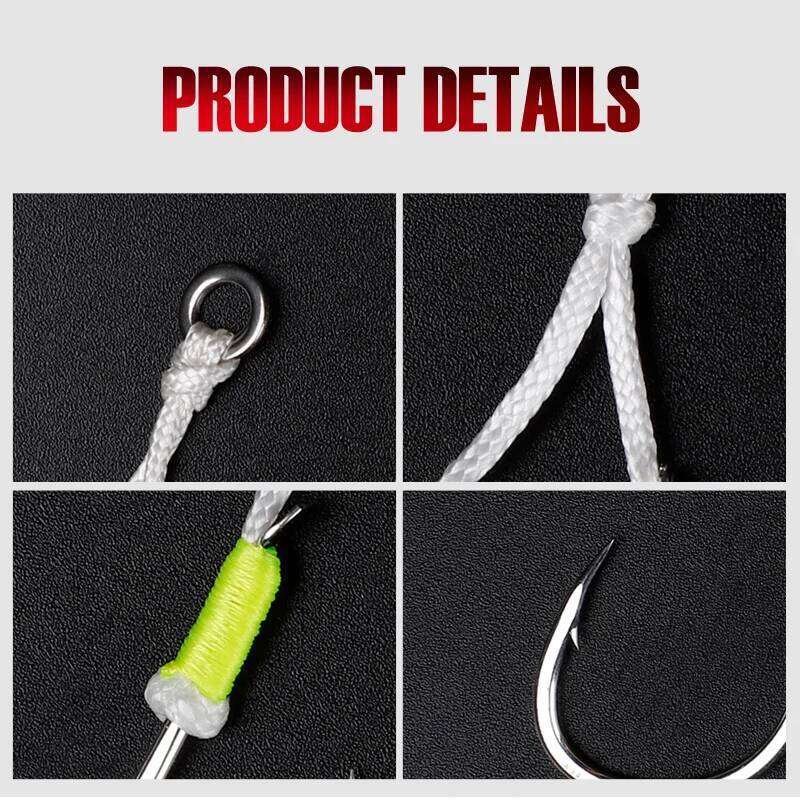 Noeby Twin Assist Slow Jigging Hook Double 1/0 2/0 3/0 4/0 5/0 6/0 Barbed High Carbon Steel Metal Jig Fishing Hooks Z260228