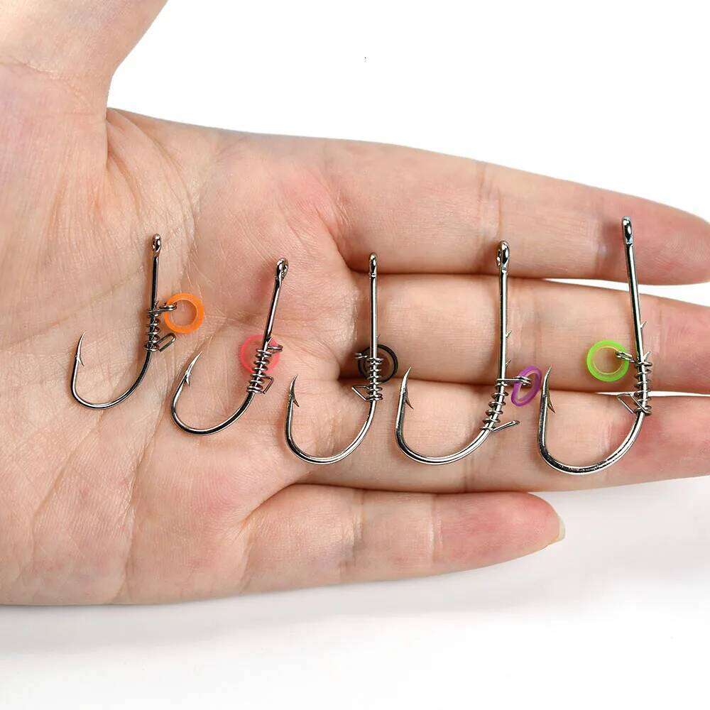 15Pcs/Box Live Shrimp Fixed Hook Carbon Steel with Hole 1# 2# 3# 4# 5# Bass Jig Assist Fly Hooks for All Kind of Fishing Z260228