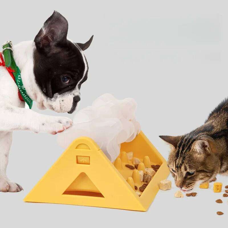 Pet Slow Feeder Toy for Self Amusement and Stress Relief Rolling Wheel for Mental & Stimulation Automatic Feeder for Slow Feeding Cat and Dog Slow Fee