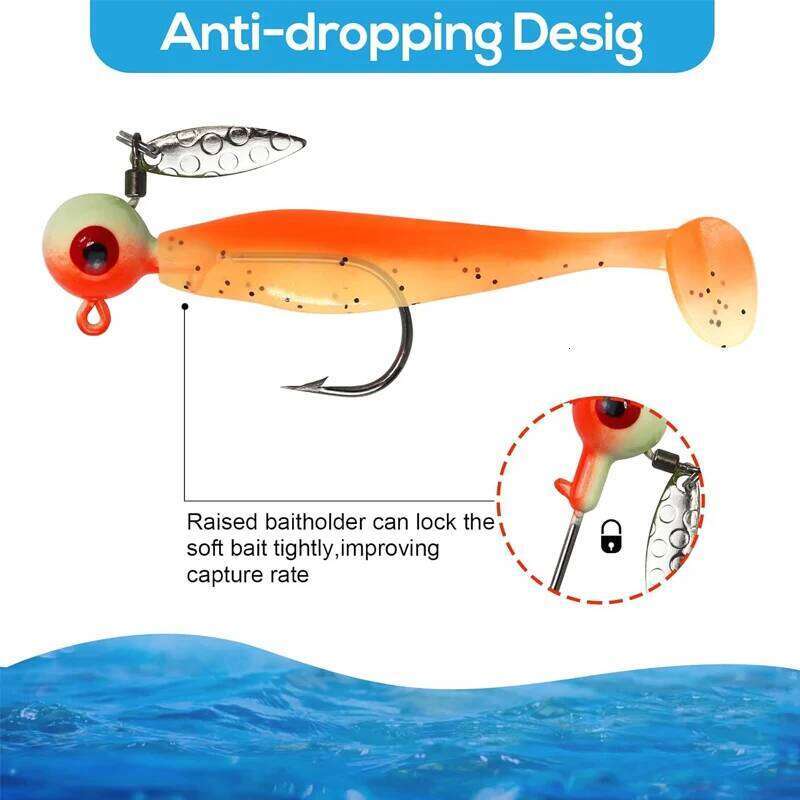 20pcs Underspin Heads Crappie Bass Jig Hook Lure 1/8 3/16 1/4 3/8 oz Accessories Fishing Supplies Glow In The Dark Z260228
