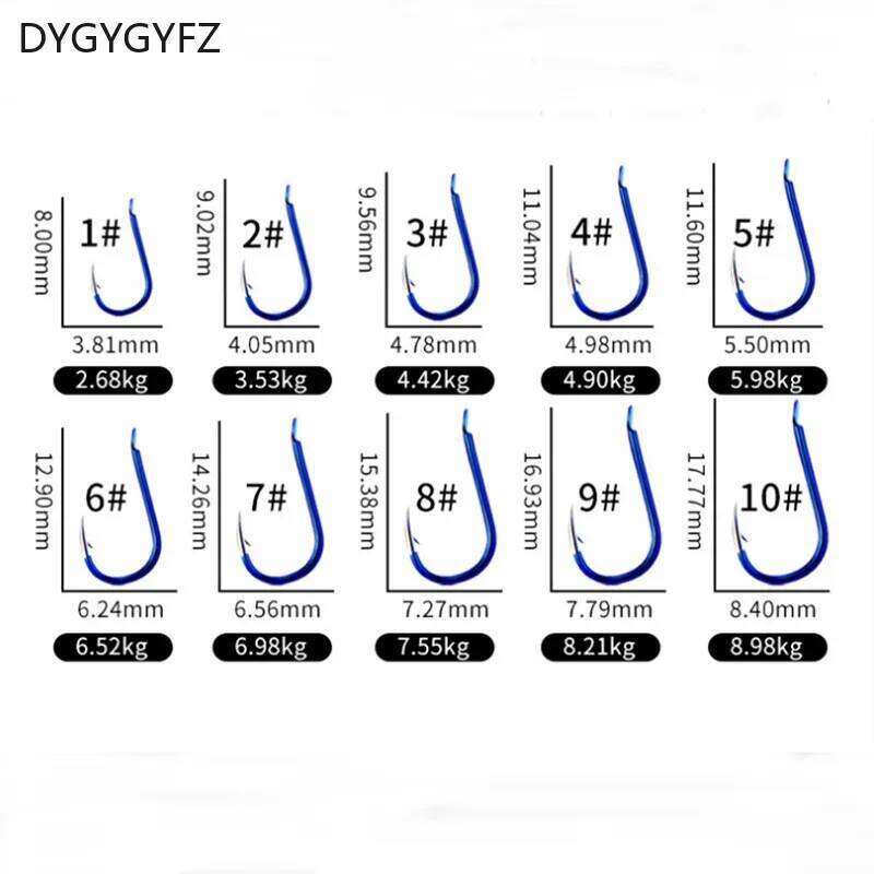 DYGYGYFZ 50pcs/lot Carbon Steel 1#-10# Jig Head Crank Barbed Hook for Soft Worm Bass Fish Tackle Fishing Hooks Z260228
