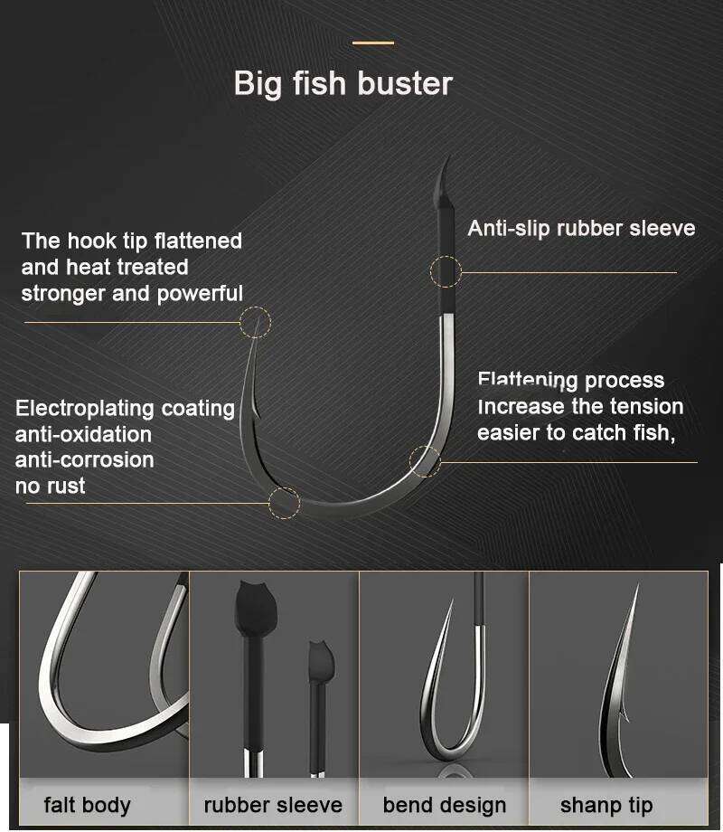 10pcs Saltwater Tungsten Steel for Big Fishing Barbed Carp Hooks Drag 10-35kg Z260228