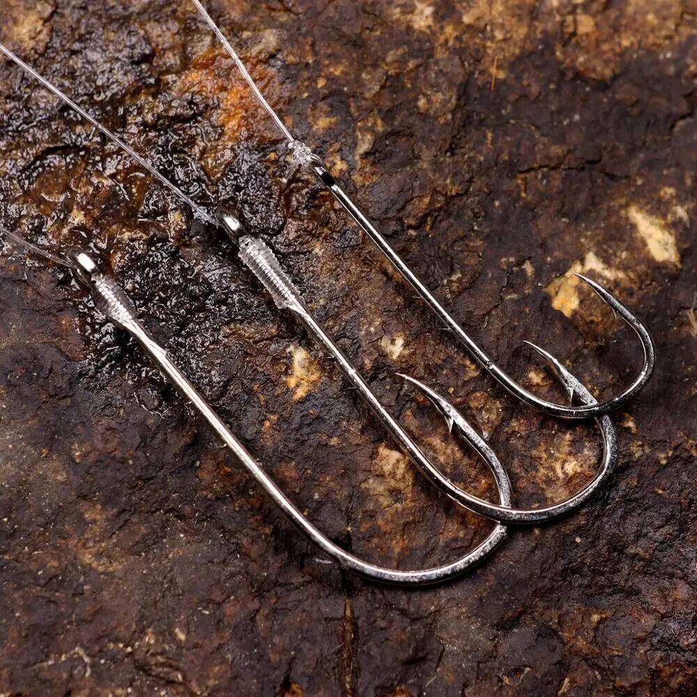 50PCS High Carbon Steel Barbed Hook Baitholder Fishing Hooks Worm Pond Fish Bait Holder Size 10 12 14 1/0 2/0 3/0 4/0 5/0 Z260228