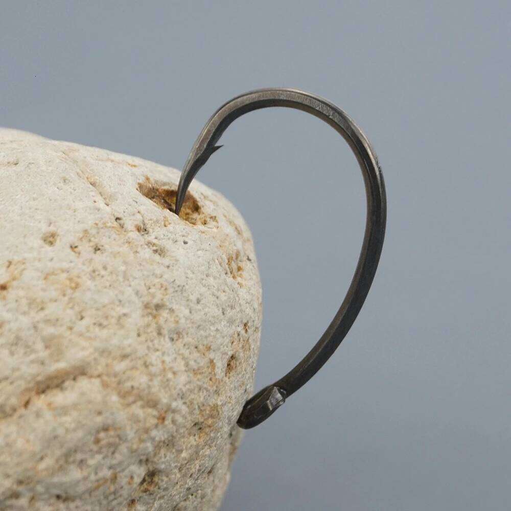 Hirisi 50pcs PTFE Coated Fish Hook High Carbon Stainless Steel Anti-Rust Sharp Point Barbed With Eye for Fishing Accessorie 8031 Z260228