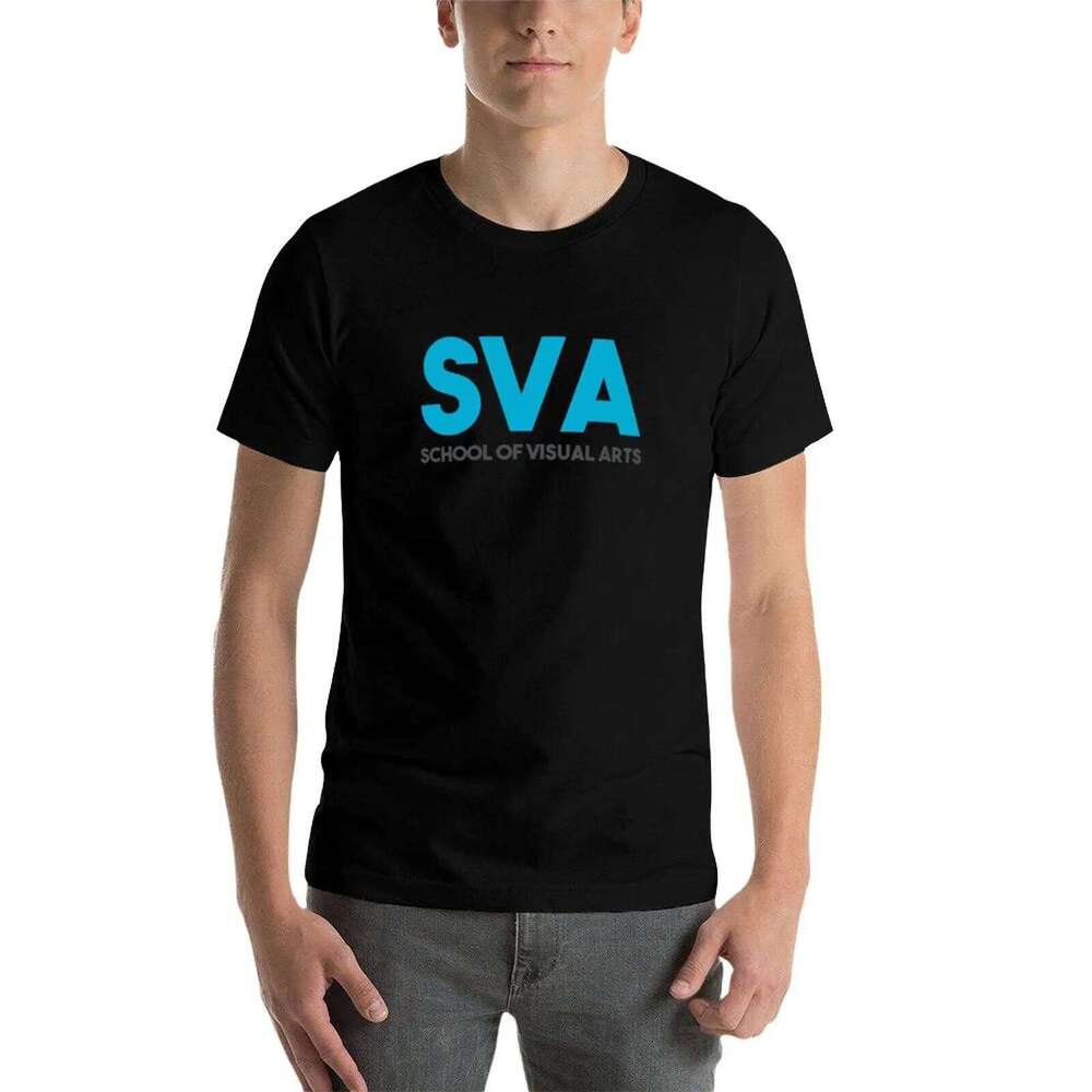 SVA School of Visual Arts T-Shirt hippie clothes graphic tees blue archive Blouse t shirt men 100 cotton C260228 - view 5