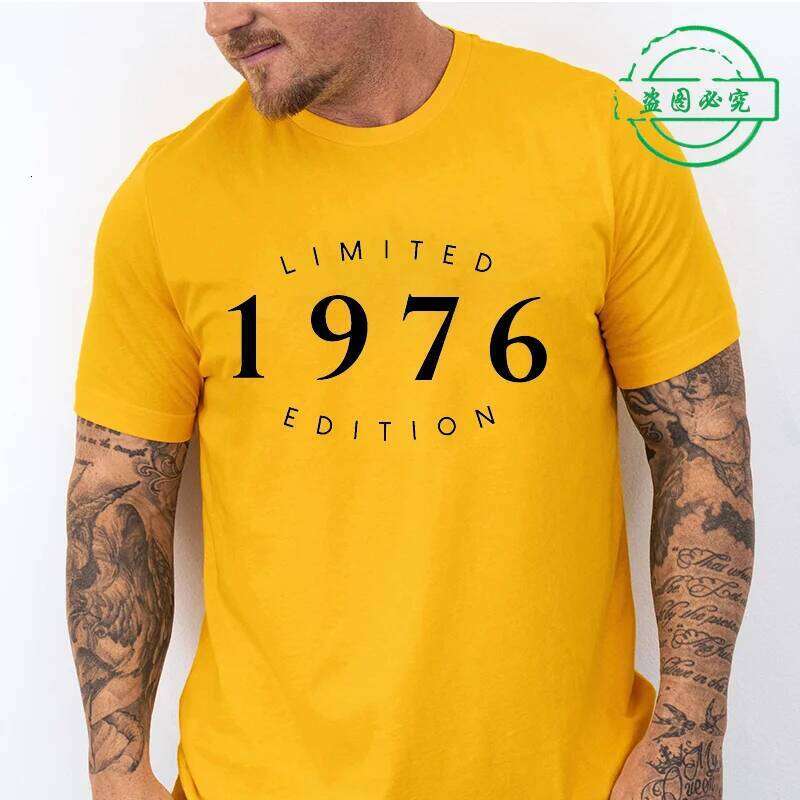 Men's Summer T-Shirts Limited Edition 50th 1976 Printed T-Shirt,Round Neck Short Sleeve Tee, Perfect Birthday Unisex Casual Wear C260228 - view 3