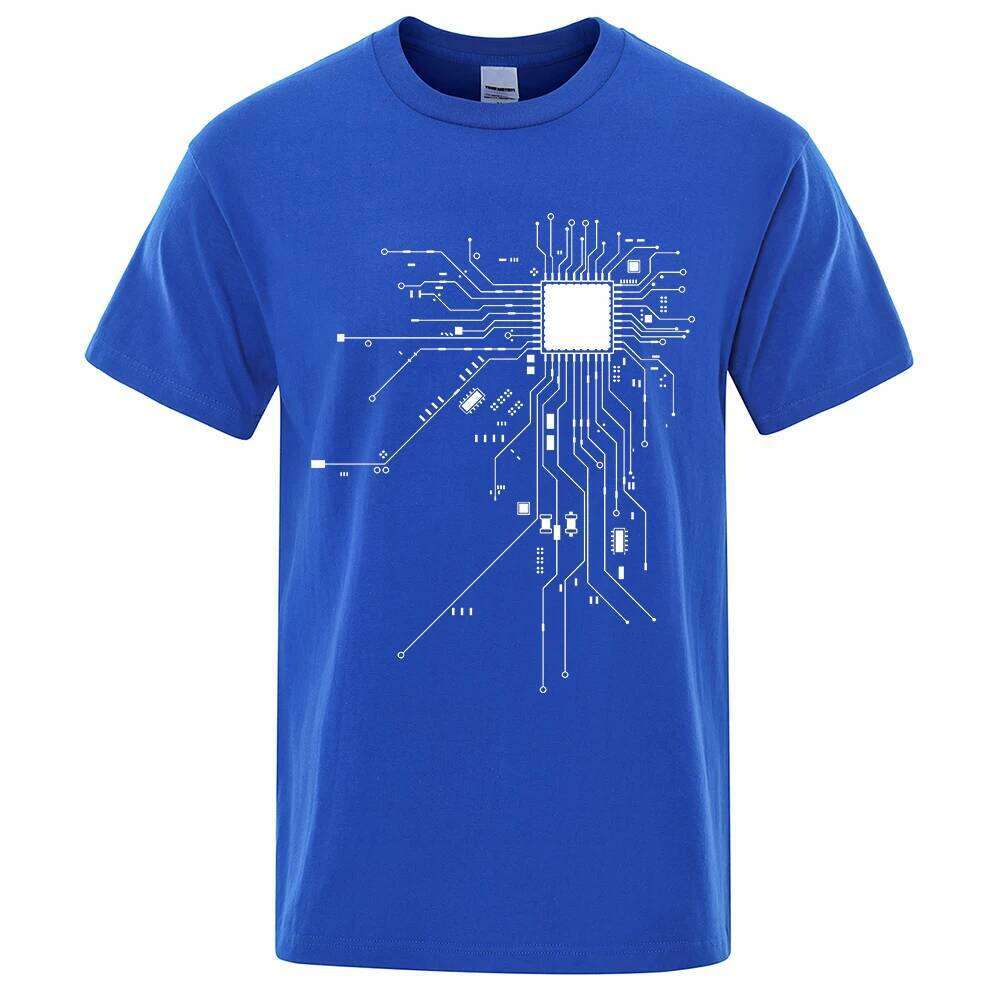 CPU Processor Circuit Diagram T Shirt Men Summer Cotton T-shirt Men's Funny Tops Fashion Tees Homme Brand Unisex Clothes C99 C260228 - view 4