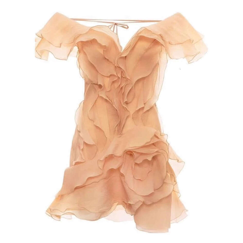 2026 summer women's niche fashion brand fashionable and elegant off shoulder a2 collar short skirt