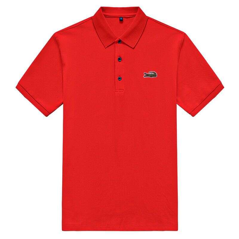 LANTI KAST Noble designer handbag Crocodile Polo Shirt Men's Summer Short Sleeve T-Shirt Pure Cotton Turn-Down Collar Loose Plus Size Women'