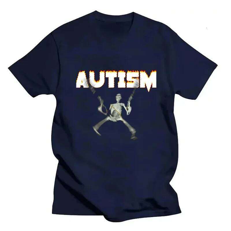 Autism Skeleton Meme Humor Funny Skull Men Women Hip Hop T-shirt Short Sleeve Fashion Casual Tshirt Oversized T Shirt C260228