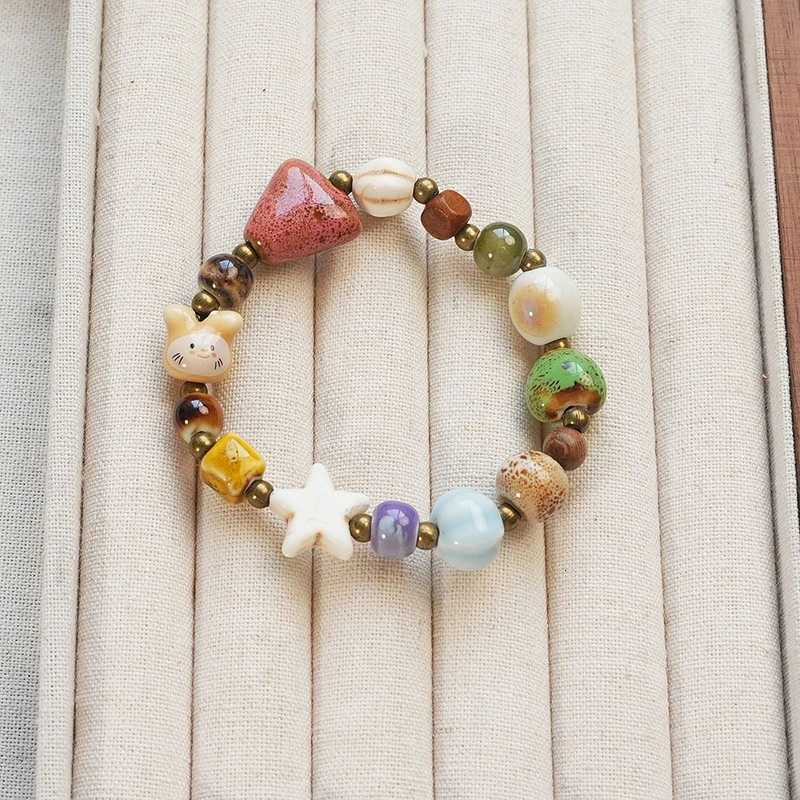 Ethnic Style Ceramic Beaded Adjustable Bracelets For Women Men Colorful Hand Woven Beaded Bracelets Jewelry Accessories Gifts H260228