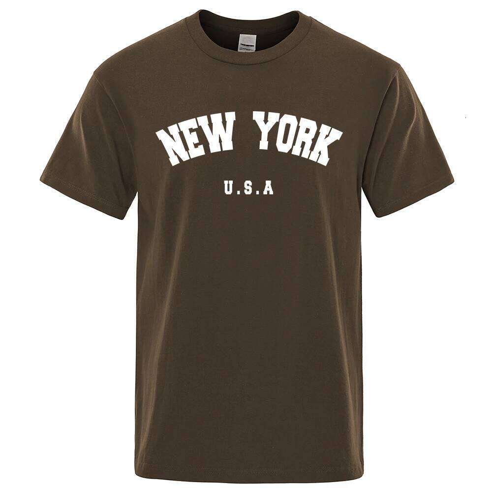 U.S.A New York USA City Street Printed T-Shirts For Men Loose Oversized T Shirt Fashion Breathable Short Sleeve Cotton Clothing C260228 - view 5