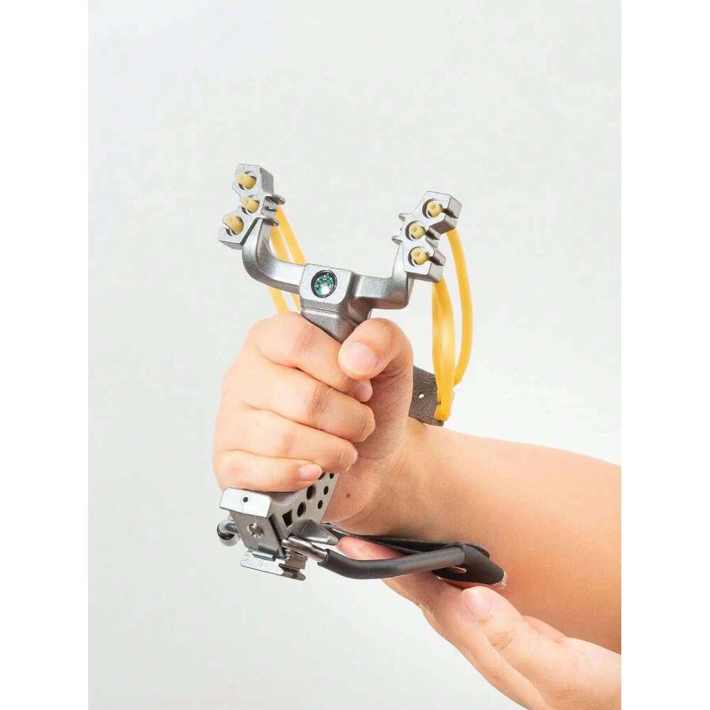 1set High-Power New Type With Wrist Guard For Outdoor Hunting, Including Foldable Slingshot And Rubber Band Catapult 26L0228