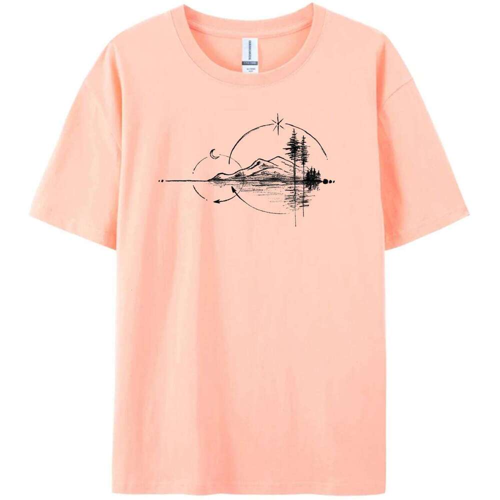 Men's Geometric Mountain Short-Sleeve Printed Casual T-Shirt 180GMS 100% Cotton Funny Graphic Outdoor Nature T Shirts For Summer C260228 - view 5