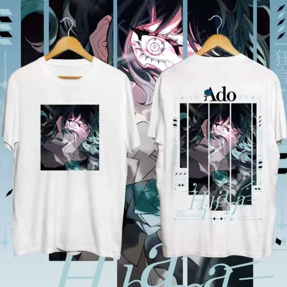 2025 Men Women Tshirt NEW ADO World Tour T-Shirt Black and White Round Neck Hibana 2 Colors Cotton T-shirt Comfortable Top Tees C260228 - view 6