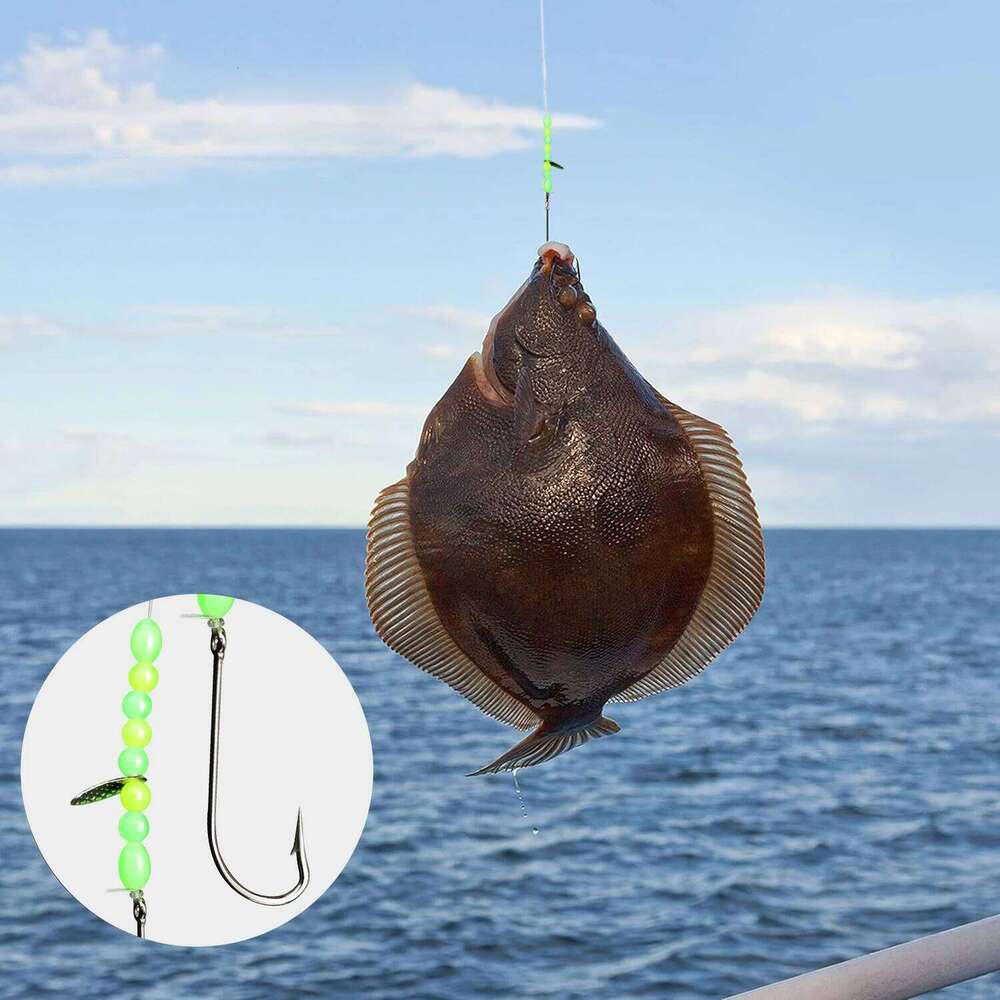 ZYZ 1pc Flapper 2 Hooks, Pre Tie Rigs Sea Beach Casting Shore Fishing for Flatfish Sole, Whiting Z260228