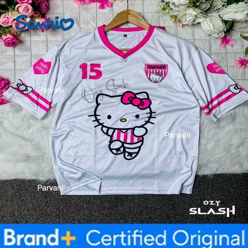 Sanrio Hello Kitty Cartoon Anime Short Sleeved Mens and Womens Outdoor Sports Casual T-shirt Children and Adults 3D Print Tops H260228