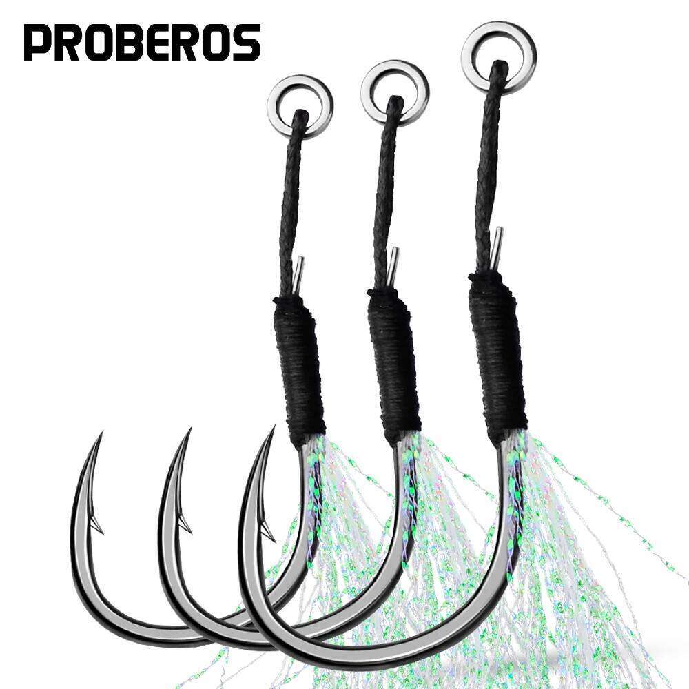 PROBEROS 30pcs High Carbon 11# 13# 15# 17# 19# Saltwater Freshwater Jig Hooks Carp Bass Fishing Tackle Accessories Z260228