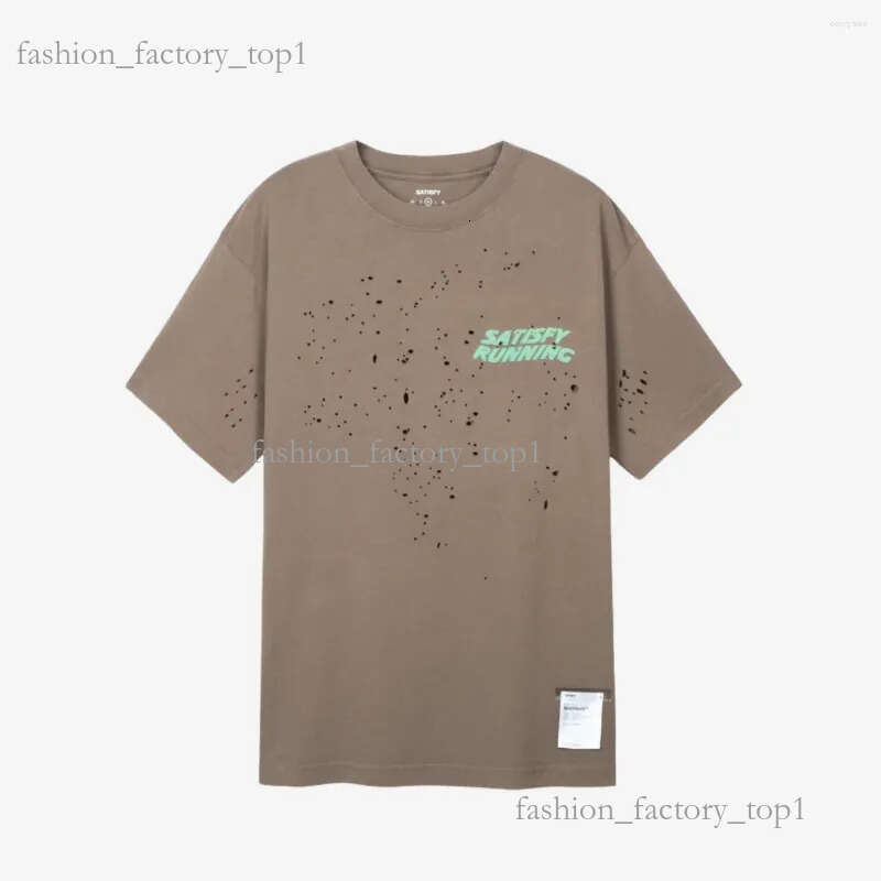 Men's T Shirts Faionable Retro Dyeing Round Ne Ort Sve Pure Cotton Print T-Irt Youth Casual Summer Top Trendy Brand SATISFY 412