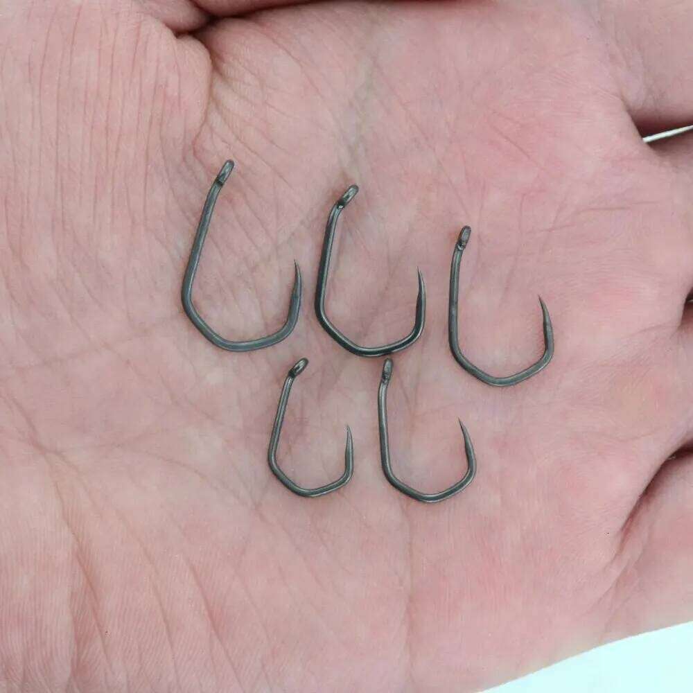 Hirisi 50pcs PTFE Coated High Carbon Stainless Steel Barbless Fish Hook With Eye 8020 Fishing Accessories Z260228