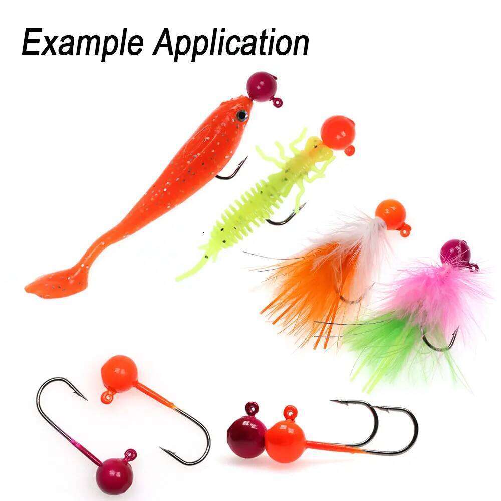 ICERIO 10PCS 3g 5g Weighted Round Shape UV Coated Paint jig head Barbed Fishing Soft Worm Lure Hook Orange Rose Z260228