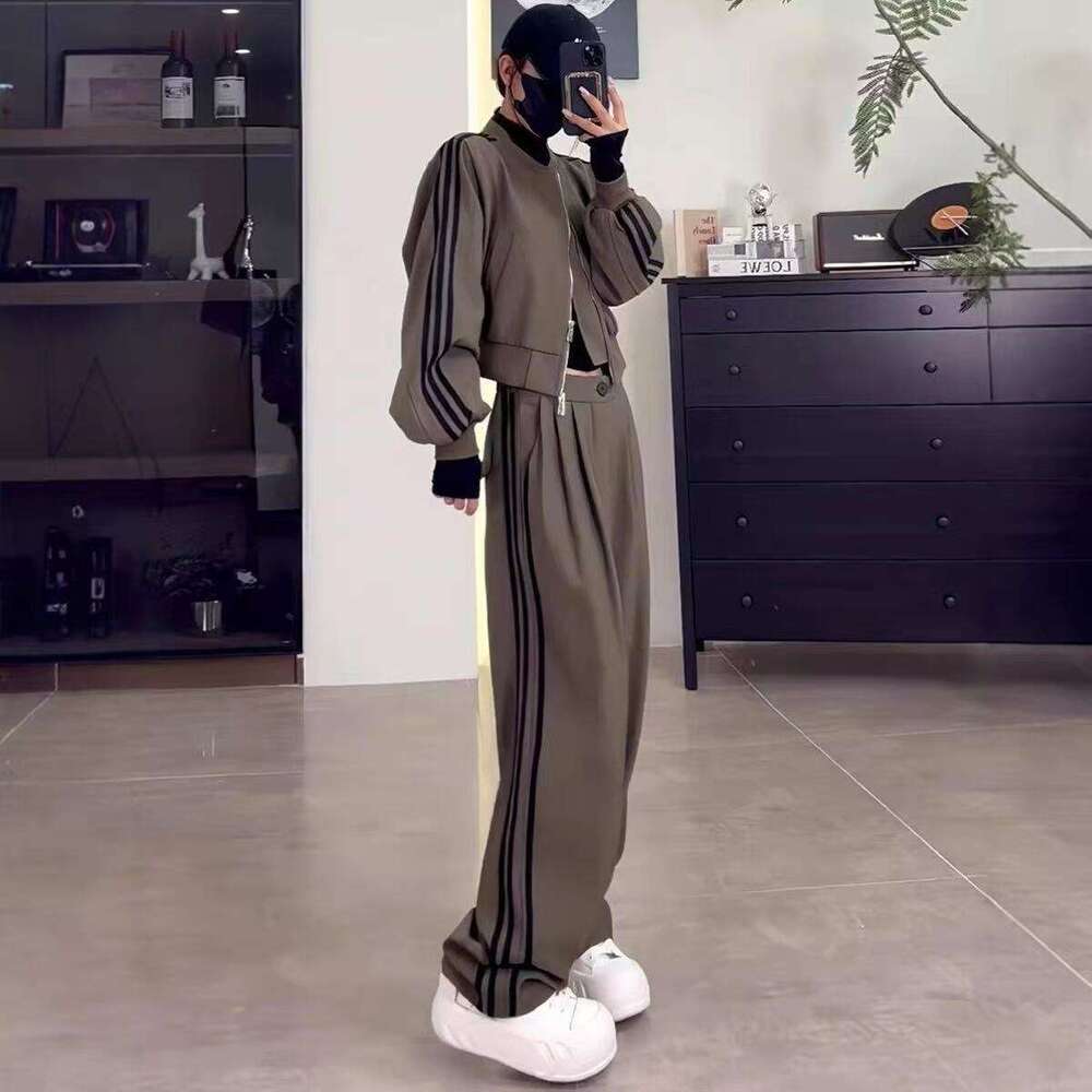 Mardi Hefxessdr Two Piece Korean Fashion Women Wide Leg Pant Sets Autumn Winter New Thicken Long Sleeve Jackets Tracksuit Harajuku Sports Suit women&#