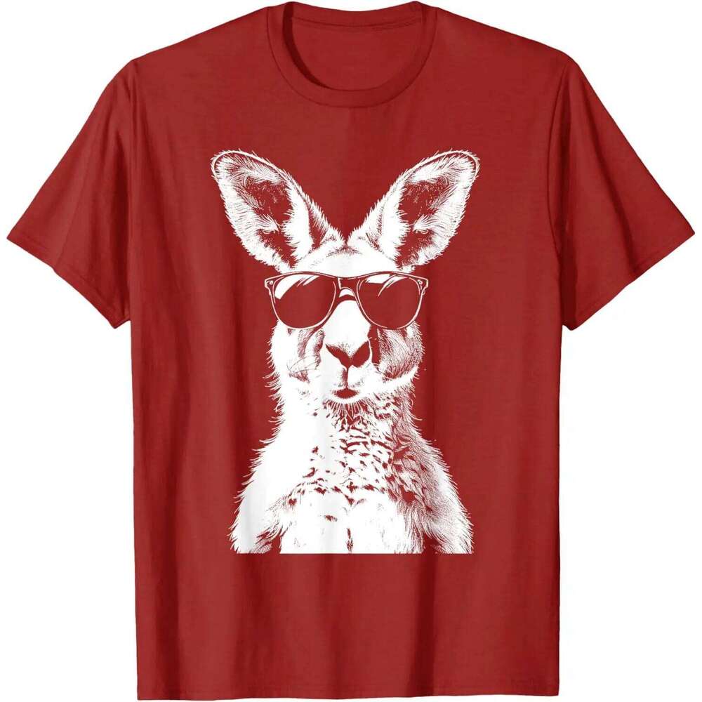 Kangaroo Wearing Sunglasses Funny Animal Australia T-Shirt Short Sleeve Casual 100% Cotton Shift C260228 - view 4