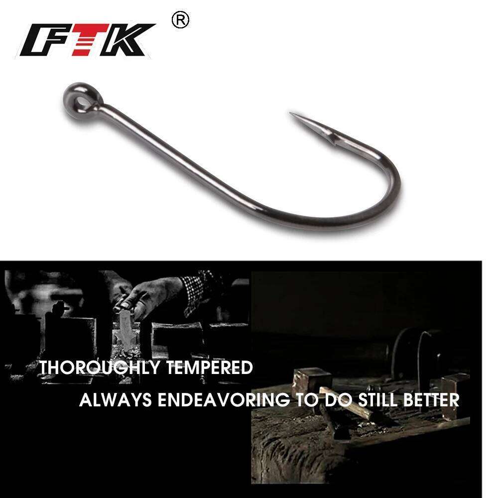FTK High-carbon steel Barbed Hook Size 8Pcs-10Pcs/Pack size 3#-14# Carp Hooks Super Needle Point KEIRYU For Fishing Tackle Z260228