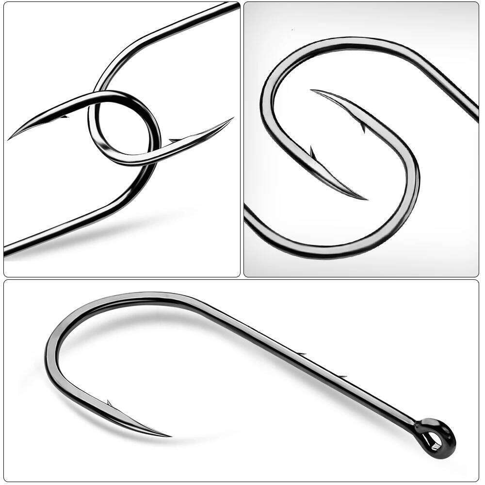 50pcs long handle barbed can be used for sea live bait high carbon steel sharp hook fishing gear Z260228