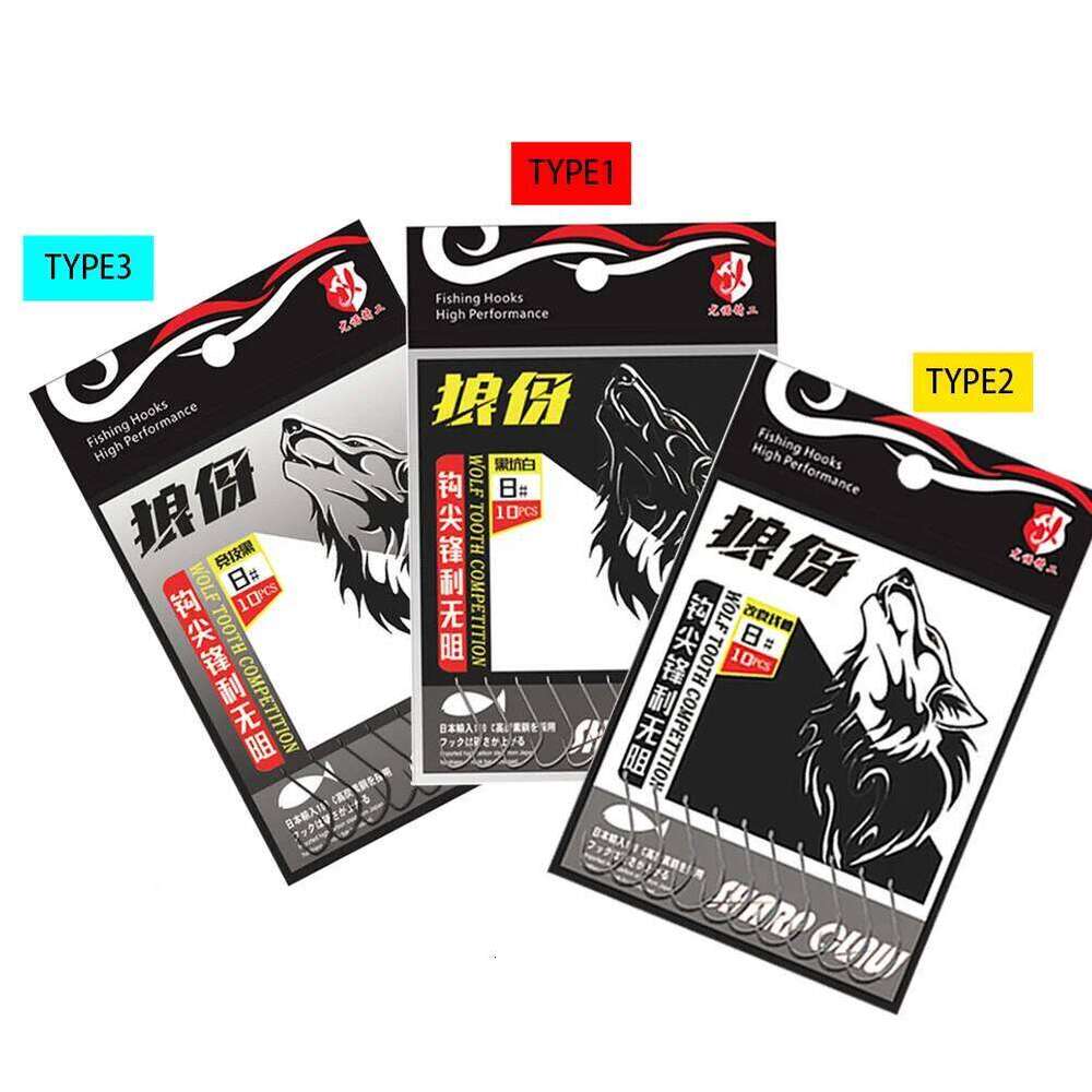 10pcs Non-barbed Competition Fish Hook Set of Sharp Hooks Tackle Goods Accessories for Fishing Fishery Material High Carbon Z260228