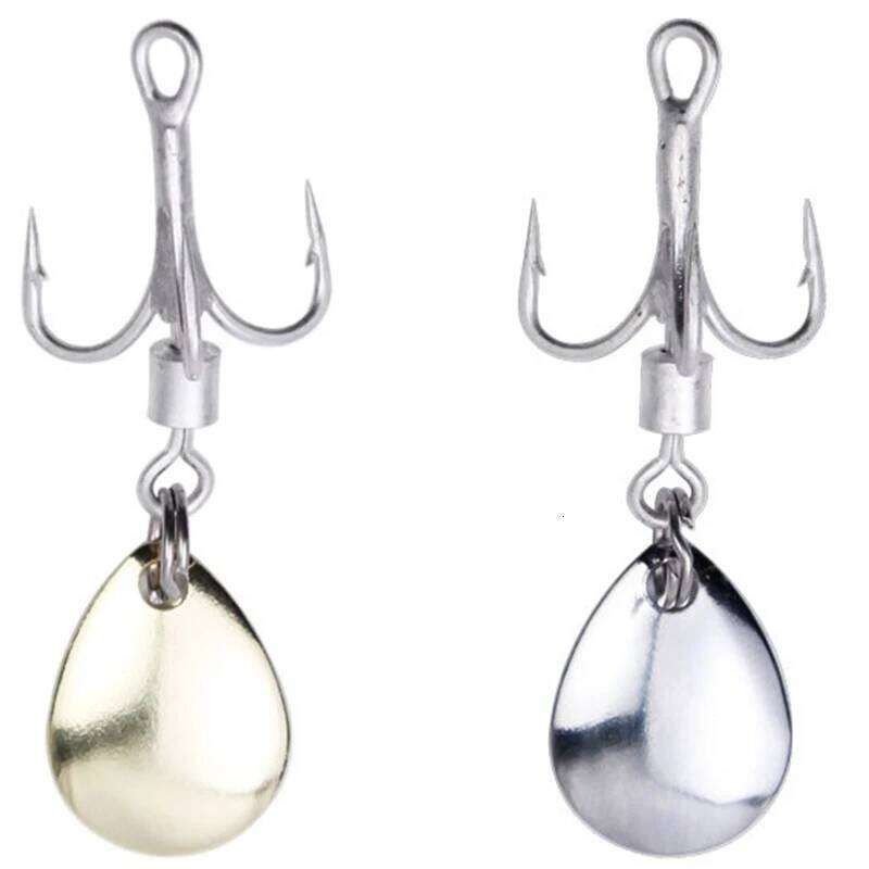 Pack Of 5 Treble Hooks With Blade Tail Spinner For Lures Baits Saltwater Fishing Z260228