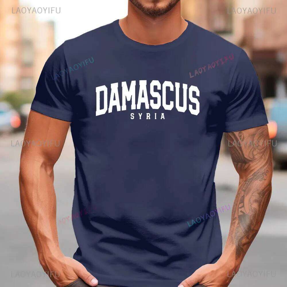 Men's T-shirt Damascus Syria Unisex Tee Tops Fashion Casual Summer Short Sleeve Gift To The Syrian People C260228 - view 5