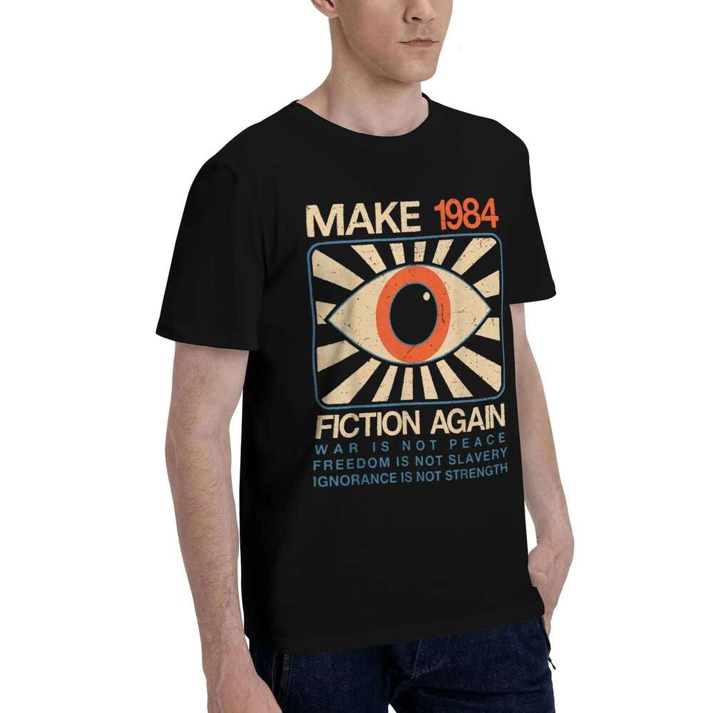 Make Fiction Again Dystopian Men's T Shirts 1984 George Orwell Tee Shirt Short Sleeve Round Collar T-Shirt CottonClothes C260228 - view 3
