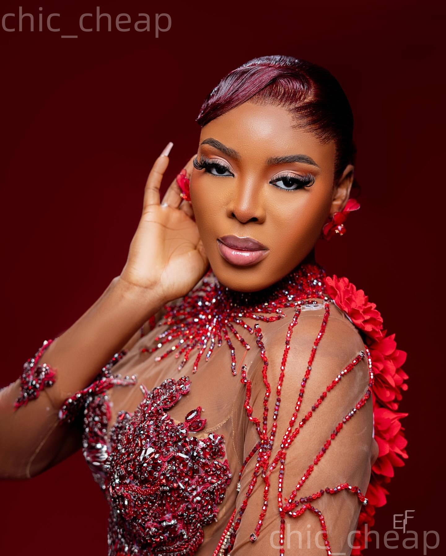 2k26 Red Prom Dress 2026 Mermaid Flowers Crystals Appliques Satin Evening Dresses For Black Women Birthday Party Formal Receiption Gowns Dresses ZJ079